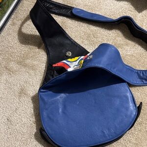 Elegant Blue and Black Men's Messenger Bag